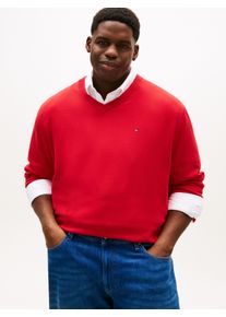 Tommy Hilfiger Big & Tall V-Ausschnitt-Pullover "BT-ESSENTIAL COTTON", Herren, Gr. 3XL, medium rot, Strick, Obermaterial: 100% Baumwolle, TOMMY HILFIGER BIG & TALL, normal normal, V-Ausschnitt, Rippb&uuml;ndchen, Pullover V-Ausschnitt-Pullover, Gro&szlig;e Gr&ouml;&szlig;en, normale Passform