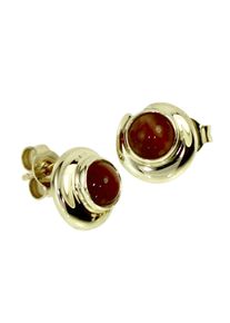 Paar Ohrstecker OSTSEE-SCHMUCK "- Udine - Gold 333/000 - Tigerauge" Gr. 10, gold (gold 333, goldfarben, gelb), Ohrringe, Damen, Gelbgold 333, Paar Ohrstecker