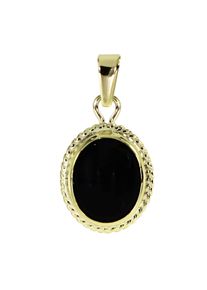 Kettenanh&auml;nger OSTSEE-SCHMUCK "- Jolin - Gold 333/000 - Onyx" Gr. 23, gold (gold 333, goldfarben, gelb), Schmuckanh&auml;nger, Damen, Gelbgold 333, Kettenanh&auml;nger