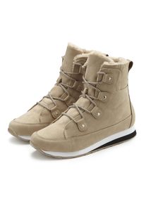 Stiefelette Vivance, Damen, Gr. 43, beige, Obermaterial: 50% Lederimitat, 50% Textilmaterial. Decksohle: 100% Textilmaterial. Futter: 100% Textilmaterial. Laufsohle: 100% Synthetik, unifarben, Schuhe Stiefelette, mit Warmfutter, Winterstiefel, Stiefel, Boots VEGAN