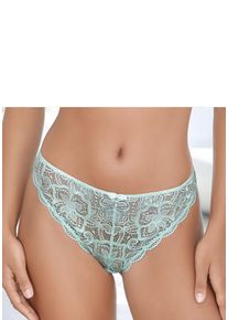 Tanga Lascana "Nikoletta", Damen, Gr. 36/38, t&uuml;rkis, Spitze, Obermaterial: 88% Polyamid, 12% Elasthan, Unterhosen Tanga, mit feiner Zierschleife und Accessoire in Perlenoptik