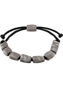 Armband Calvin Klein "CK METALLIC WAVES", grau (grau, schwarz), Armb&auml;nder, Herren, 19cm, Edelstahl Nylon, Edelstahl, Nylon, Armband