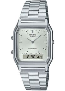 Chronograph CASIO VINTAGE, silber (silberfarben, grau), Armbanduhren, Damen, Chronograph, Quarzuhr, Armbanduhr, Damenuhr, Herrenuhr,Digitaluhr, Edelstahlarmband