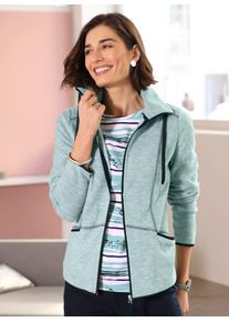 Fleecejacke Classic Basics, Damen, Gr. 46, gr&uuml;n (salbei, meliert), 100% Polyester, meliert, Jacken Fleecejacke