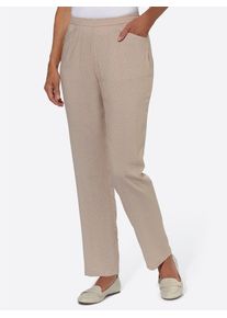 Schlupfhose Classic Basics, Damen, Gr. 46, Normalgr&ouml;&szlig;en, beige (beige, ecru, bedruckt), 100% Viskose, gemustert, mehrfarbig, lang, Hosen Schlupfhose