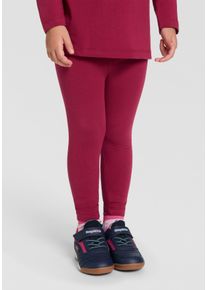 Leggings Kidsworld "2er Pack Uni + Herz-Drucken Leggings", M&auml;dchen, Gr. 140/146, N-Gr, rot (bordeaux, gemustert herzen), Single Jersey, Obermaterial: 95% Baumwolle, 5% Elasthan, bedruckt, figurbetont lang, Hosen Leggings, 2er Pack Leggings mit Herzen