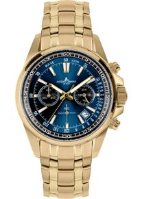 Chronograph Jacques Lemans "Liverpool", gold (goldfarben, blau), Armbanduhren, Herren, Chronograph, Quarzuhr, Armbanduhr, Herrenuhr, Edelstahlarmband, analog, Tag