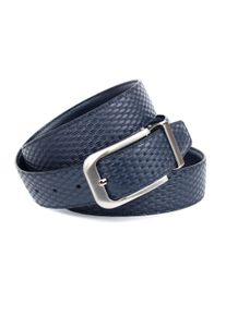 Lederg&uuml;rtel Anthoni Crown, Herren, Gr. 95, blau (dunkelblau), Leder, unifarben, G&uuml;rtel Lederg&uuml;rtel, Wendeg&uuml;rtel Hirsch-/Flechtpr&auml;gung in dunkelblau