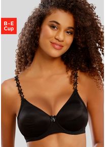 T-Shirt-BH Nuance, Damen, Gr. 75, Cup E, schwarz, Microtouch, Obermaterial: 70% Polyamid, 20% Elasthan, 10% Polyester, BHs T-Shirt-BH, mit B&uuml;gel, ohne Schale mit transparenten Stickerei Tr&auml;gern, Dessous