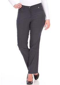 5-Pocket-Hose KjBRAND "Betty Bengaline", Damen, Gr. 46 (23), K-Gr, grau (anthrazit), Web, Obermaterial: 80% Viskose, 17% Polyamid, 3% Elasthan, bequem lang, Hosen 5-Pocket-Hose, in bequemer Form