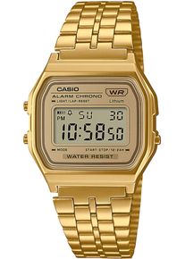 Chronograph CASIO VINTAGE, gold (goldfarben, gelbgoldfarben), Armbanduhren, Damen, Chronograph, Quarzuhr, Armbanduhr, Damenuhr, Herrenuhr, Digitaluhr,Edelstahlarmband
