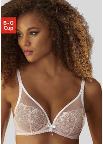 B&uuml;gel-BH JETTE, Damen, Gr. 75, Cup G, bunt (wei&szlig;, caramel), Microtouch, Obermaterial: 81% Polyamid, 16% Polyester, 3% Elasthan, BHs B&uuml;gel-BH, in einzigartigem Blumen-Design, sexy Dessous