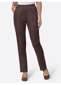 Jerseyhose Classic Basics, Damen, Gr. 46, Normalgr&ouml;&szlig;en, braun (schoko), 100% Polyester, unifarben, lang, Hosen Jerseyhose