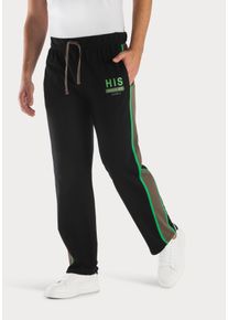 H.I.S. Sweathose H.I.S, Herren, Gr. 44/46 (S), N-Gr, schwarz, Sweatware, Obermaterial: 60% Baumwolle, 40% Polyester, unifarben mit Farbeinsatz, Basic, bequem lang, Hosen Sweathose, Jogginghose aus weicher Sweatware, Topseller