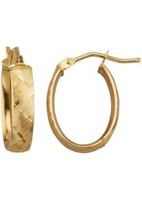 Paar Creolen Firetti "Schmuck Geschenk Gold 375 Ohrschmuck Ohrringe Struktur", gold (gelbgoldfarben), Ohrringe, Damen, Gelbgold 375, Paar Creolen