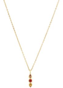 Kette mit Anh&auml;nger s.Oliver "2038821", bunt (gelbgoldfarben, rot, gelb, apricot), Halsketten, Damen, Silber 925 (Sterlingsilber), L: 45, Kette mit Anh&auml;nger, mit Zirkonia (synth.)