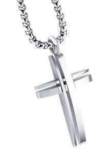 Kette mit Anh&auml;nger Firetti "Schmuck Geschenk Kreuz", silber (edelstahlfarben), Halsketten, Damen, Edelstahl, L: 55 B: 2,3mm, Kette mit Anh&auml;nger, B:2,3mm