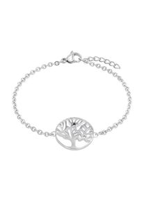 Armband Amor "Lebensbaum-Motiv", edelstahlfarben, Armb&auml;nder, Damen, 19cm, Edelstahl, Armband
