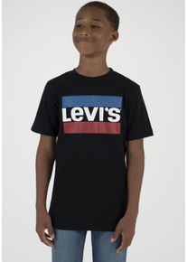 T-Shirt LEVI'S KIDS "LVB SPORTSWEAR LOGO TEE", Jungen, Gr. 3/98, schwarz, Single Jersey, Obermaterial: 100% Baumwolle, bedruckt, Basic schmal h&uuml;ftlang, Rundhals, Shirts T-Shirt, for BOYS