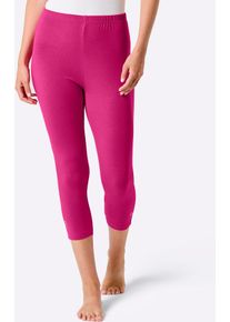 Leggings feel good, Damen, Gr. 44/46, Normalgr&ouml;&szlig;en, schwarz, fuchsia, 95% Baumwolle, 5% Elasthan, unifarben, Hosen Leggings