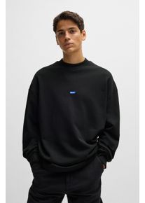 Sweatshirt HUGO BLUE "Nedro", Herren, Gr. M, schwarz (schwarz001), Sweatware, Obermaterial: 100% Baumwolle, unifarben, regular fit normal, Rundhals, B&uuml;ndchen, Sweatshirts Sweatshirt, Rundhalsausschnitt, Regular Fit, Logo-Patch