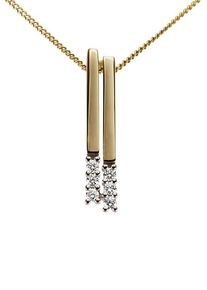 Kettenanh&auml;nger Firetti "Schmuck Geschenk Gold 333 Halsschmuck Anh&auml;nger f&uuml;r Halskette", gold (gelbgoldfarben, wei&szlig;goldfarben, gwgetoentes, wei&szlig;), Schmuckanh&auml;nger, Damen, 0,1 P2 = erkennbare Einschl&uuml;sse, Diamanten Gelbgold 333, 1,05 g, Diamanten, Gelbgold 333, Kettenanh&auml;nger, mit Brillanten