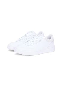 Sneaker Tommy Hilfiger "BASKET CORE LITE LTH BLOCK", Herren, Gr. 44, wei&szlig;, Leder, Lederimitat, Textil, Schuhe Sneaker, Freizeitschuh, Halbschuh, Schn&uuml;rschuh mit seitlicher Logoverzierung