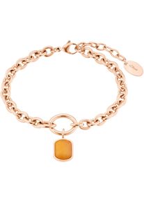 Armband s.Oliver "2037971", orange (ros&eacute;goldfarben, apricot, apricot), Armb&auml;nder, Damen, 20cm, Edelstahl, Armband, mit Aventurin