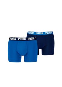 Boxershorts Puma "Puma MEN EVERYDAY BASIC BOXERS 2P", Herren, Gr. XL, blau (true blau), Jersey, Obermaterial: 95% Baumwolle, 5% Elasthan, unifarben mit Farbeinsatz, k&ouml;rpernah, Unterhosen Boxershorts, mit Puma Webbund