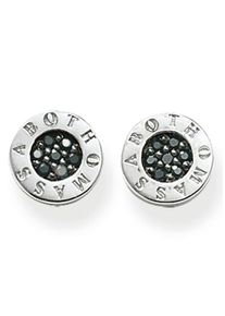 Paar Ohrstecker Thomas Sabo "Classic Pav&eacute; Schwarz, Classic Pav&eacute; Wei&szlig;", silber (silberfarben, schwarz, schwarz), Ohrringe, Damen, 9mm, Silber 925 (recycelt), Paar Ohrstecker, mit Zirkonia (synth.)