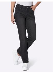 5-Pocket-Jeans Casual Looks, Damen, Gr. 36, Normalgr&ouml;&szlig;en, schwarz (schwarz, denim), 99% Baumwolle, 1% Elasthan, unifarben, lang, Jeans 5-Pocket-Jeans