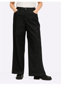 Bequeme Jeans sheego, Damen, Gr. 44, Normalgr&ouml;&szlig;en, schwarz denim, 99% Baumwolle, 1% Elasthan, unifarben, lang, Jeans Bequeme Jeans