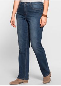 5-Pocket-Jeans sheego, Damen, Gr. 116, Langgr&ouml;&szlig;en, blau (blau denim), 98% Baumwolle, unifarben, lang, Jeans 5-Pocket-Jeans