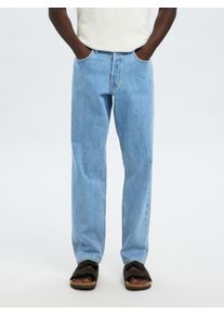 5-Pocket-Jeans Selected "SLH190-REG TAPERED BEN KORI JEANS NOOS", Herren, Gr. 30, L&auml;nge 34, blau (light blau denim detail:204), Denim/Jeans, Obermaterial: 99% Baumwolle, 1% Elasthan, Abriebeffekte, regular fit, Jeans 5-Pocket-Jeans