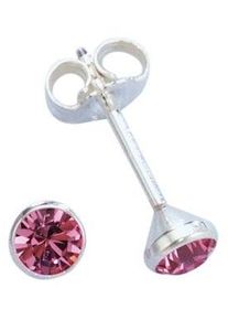 Paar Ohrstecker Firetti "Schmuck Geschenk Silber 925 Ohrschmuck Solit&auml;r" Gr. 4, bunt (silberfarben, pink, pink), Ohrringe, Damen, 4, Silber 925 (Sterlingsilber), Paar Ohrstecker, Made in Germany - mit Zirkonia (synth.)