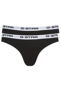 G-Star Raw Tanga G-STAR "OBSIDIAN, 2 PACK THONGS", Damen, Gr. XXL, 2 Stk., schwarz, Jersey, Obermaterial: 95% Baumwolle, 5% Elasthan, unifarben, eng, Unterhosen Tanga, mit Logobund