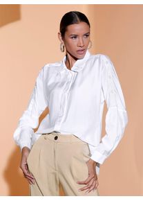 CR&Eacute;ATION L Langarmbluse CREATION L, Damen, Gr. 46, wei&szlig;, 70% Viskose, 30% Seide, unifarben, Blusen Langarmbluse