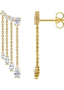 Paar Ohrstecker Thomas Sabo "Wasserfall-Ohrringe", bunt (silberfarben, wei&szlig;, wei&szlig;), Ohrringe, Damen, Silber 925 (recycelt), Paar Ohrstecker, mit Zirkonia (synth.)