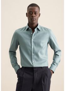 Businesshemd Seidensticker "Schwarze Rose", Herren, Gr. XXL (45), normale &Auml;rmell&auml;ngen, hellgr&uuml;n, 100% Baumwolle, unifarben, slim fit, 2-Knopf-Manschette, Hemden Businesshemd, Slim 1/1 Kentkragen Uni