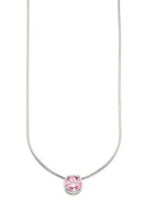 Kette mit Anh&auml;nger Bruno Banani "Schmuck Geschenk Silber 925 Halsschmuck Halskette Schlangenkette Stein", bunt (silberfarben, pink), Halsketten, Damen, Silber 925 (Sterlingsilber), L: 45, Kette mit Anh&auml;nger, mit Zirkonia (synth.), Korund (synth.) oder Spinell (synth.)