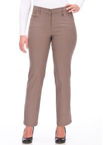 5-Pocket-Hose KjBRAND "Betty Bengaline", Damen, Gr. 46, N-Gr, braun (schlamm), Web, Obermaterial: 80% Viskose, 17% Polyamid, 3% Elasthan, bequem lang, Hosen 5-Pocket-Hose, in bequemer Form