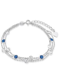 Armband Amor "2017183", silber (silber, 925, kristallwei&szlig;, blau, kristallwei&szlig;, blau), Armb&auml;nder, Damen, 20cm, Silber 925 (Sterlingsilber), Armband, mit Zirkonia (synth.)