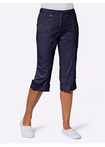 Caprihose Casual Looks, Damen, Gr. 46, Normalgr&ouml;&szlig;en, blau (marine), 98% Baumwolle, 2% Elasthan, unifarben, 3/4-L&auml;nge, Hosen Caprihose