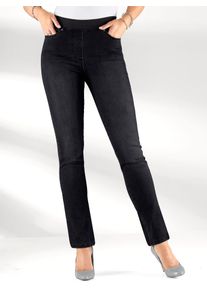 Schlupfjeans Inspirationen, Damen, Gr. 245, Extrakurzgr&ouml;&szlig;en, schwarz (schwarz, denim), 78% Baumwolle, 20% Polyester, 2% Elasthan, unifarben, lang, Jeans Schlupfjeans