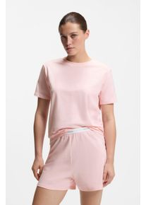 T-Shirt HUGO UNDERWEAR, Damen, Gr. XL, rosa, Single Jersey, Obermaterial: 95% Baumwolle, 5% Elasthan, unifarben, regular fit normal, Rundhals, abgesteppte Kante, Shirts T-Shirt, mit rundem Ausschnitt, regular fit, toniges Markenlogo