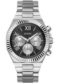 Multifunktionsuhr Guess "EQUITY", silber (silberfarben), Armbanduhren, Damen, Multifunktionsuhr, Armbanduhr, Quarzuhr, Herrenuhr, Edelstahlarmband