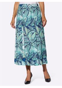 Sommerrock Lady, Damen, Gr. 54, blau (ozean, marine, bedruckt), 100% Polyester, bedruckt, gebl&uuml;mt, gemustert, mehrfarbig, lang, R&ouml;cke Sommerrock