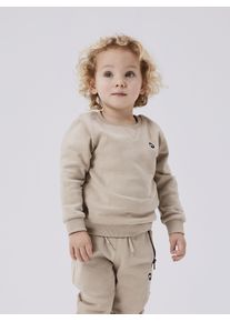 Sweatshirt name it "NMMVIMO LS SWEAT BRU NOOS", Jungen, Gr. 98, beige (pure cashmere), angeraute Sweatware, Obermaterial: 60% Baumwolle, 40% Polyester, unifarben, regular fit h&uuml;ftlang, Rundhals, Rippb&uuml;ndchen, Sweatshirts Sweatshirt