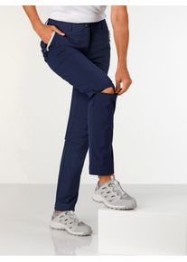 Zip-off-Hose Casual Looks, Damen, Gr. 46, Normalgr&ouml;&szlig;en, blau (marine), 95% Polyamid, 5% Elasthan, unifarben, lang, Hosen Zip-off-Hose