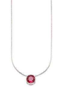 Kette mit Anh&auml;nger Bruno Banani "Schmuck Geschenk Silber 925 Halsschmuck Halskette Schlangenkette Stein", bunt (silberfarben, rot), Halsketten, Damen, Silber 925 (Sterlingsilber), L: 45, Kette mit Anh&auml;nger, mit Zirkonia (synth.), Korund (synth.) oder Spinell (synth.)